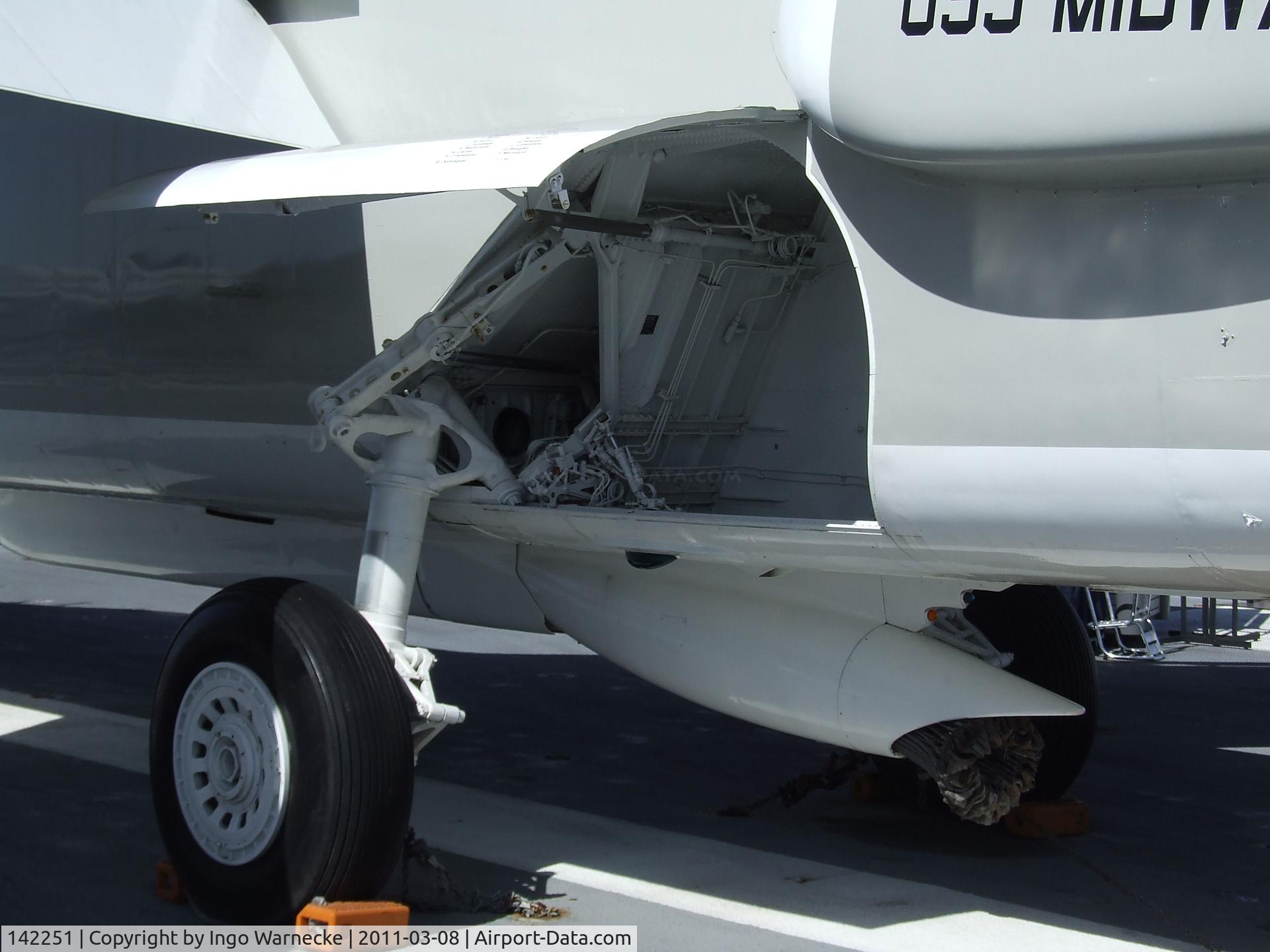 142251, Douglas EKA-3B Skywarrior C/N 11577, Douglas EKA-3B Skywarrior on the flight deck of the USS Midway Museum, San Diego CA