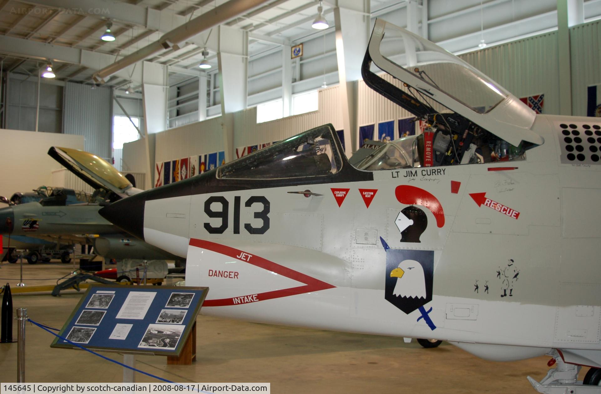 145645, Vought RF-8G Crusader C/N 519, Vought RF-8G Crusader at Battleship Memorial Park, Mobile, AL