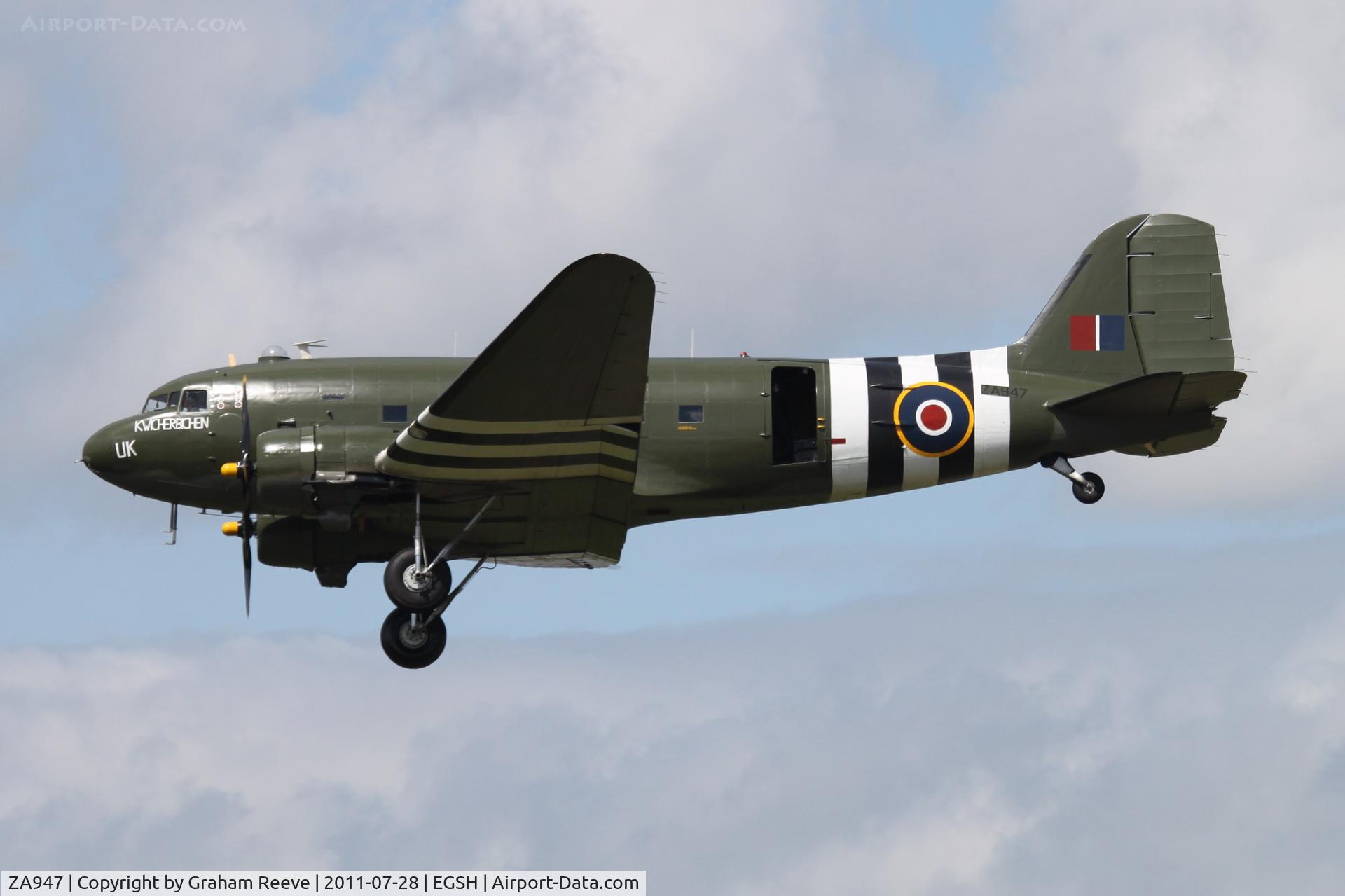 ZA947, 1943 Douglas C-47A-60-DL Dakota III C/N 10200, In new colour scheme.