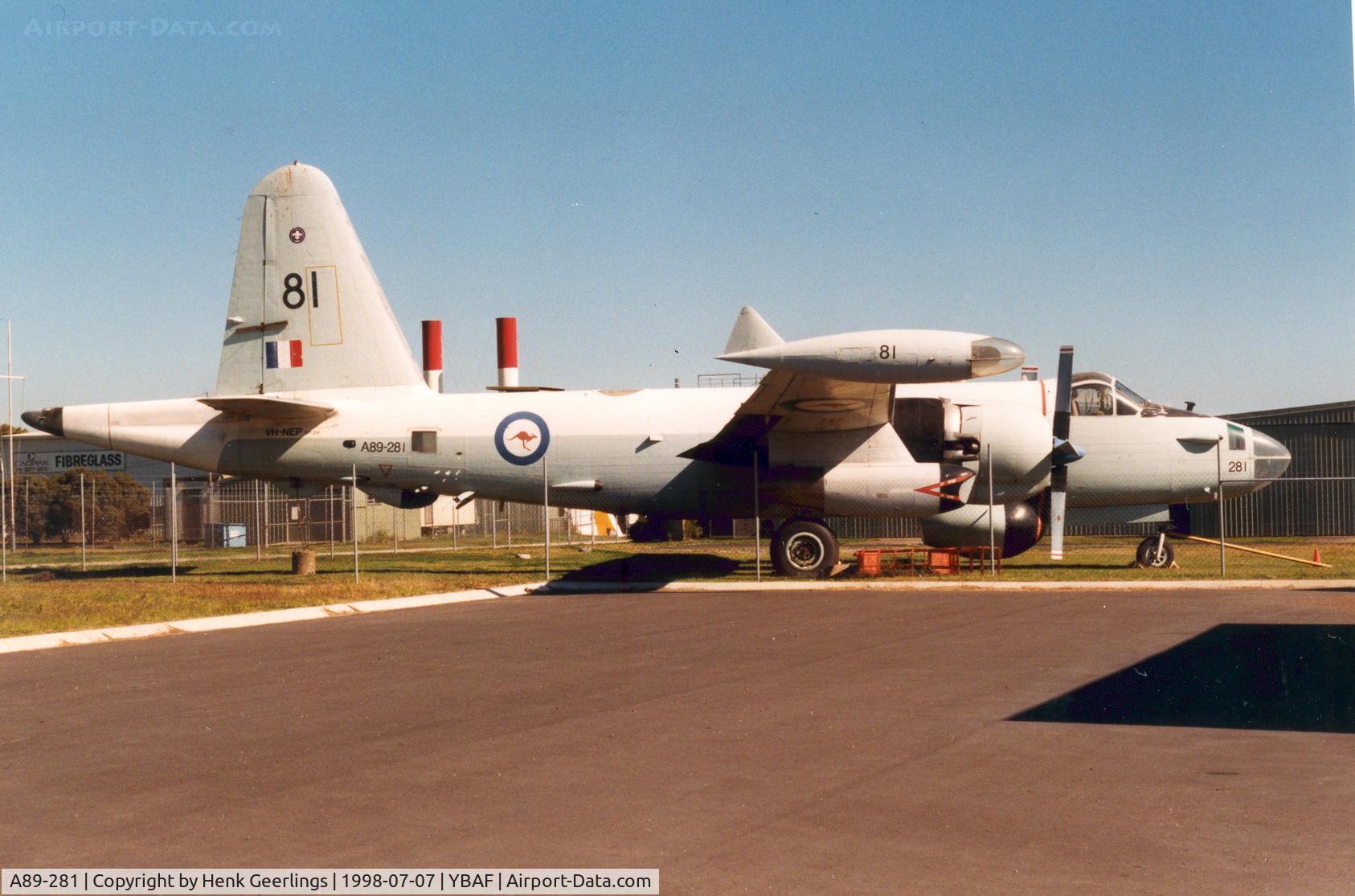 A89-281, Lockheed SP-2H Neptune C/N 726-7281, Brisbane Aviation Museum, Archerfield Airportex A89-281