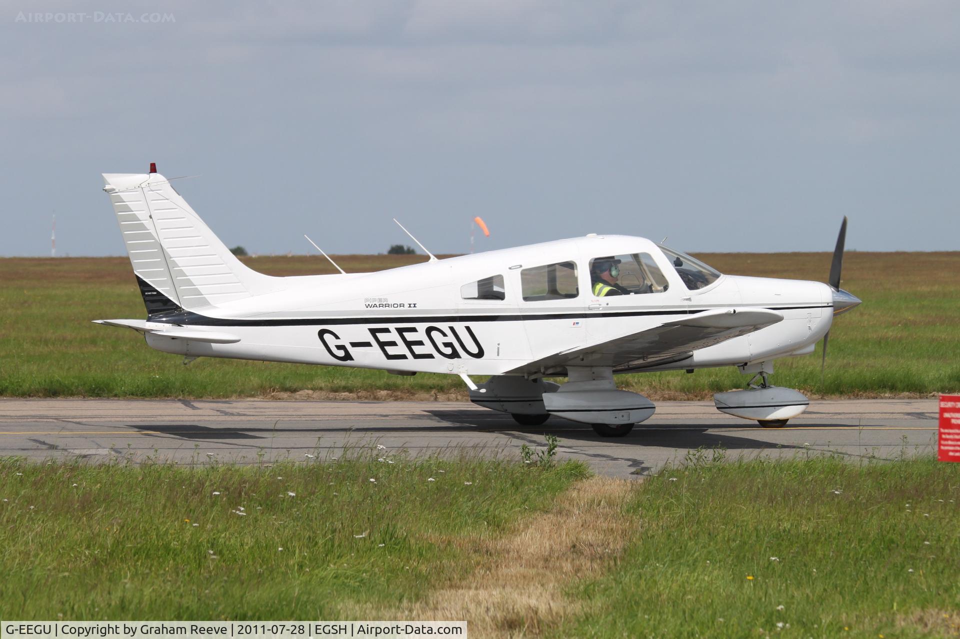 G-EEGU, 1979 Piper PA-28-161 Cherokee Warrior II C/N 28-7916457, On the taxi way.