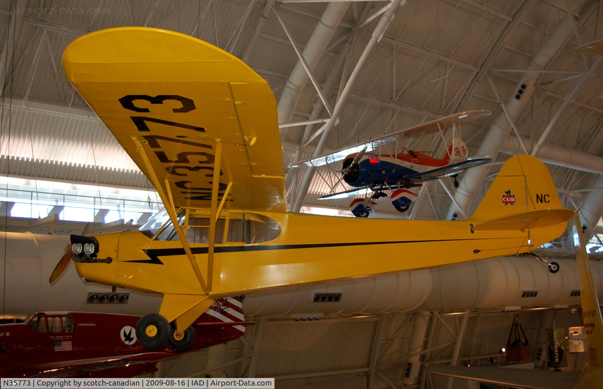 N35773, 1941 Piper J3C-65 Cub Cub C/N 6578, 1941 Piper J3C-65 Cub at the Steven F. Udvar-Hazy Center, Smithsonian National Air and Space Museum, Chantilly, VA