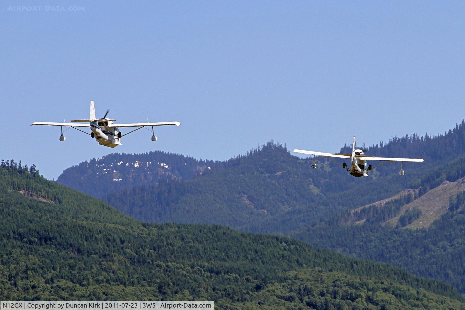 N12CX, 1947 Republic RC-3 Seabee C/N 264, A formation of Seabees N12CX & N217G do a flyby before landing at the flyi-in