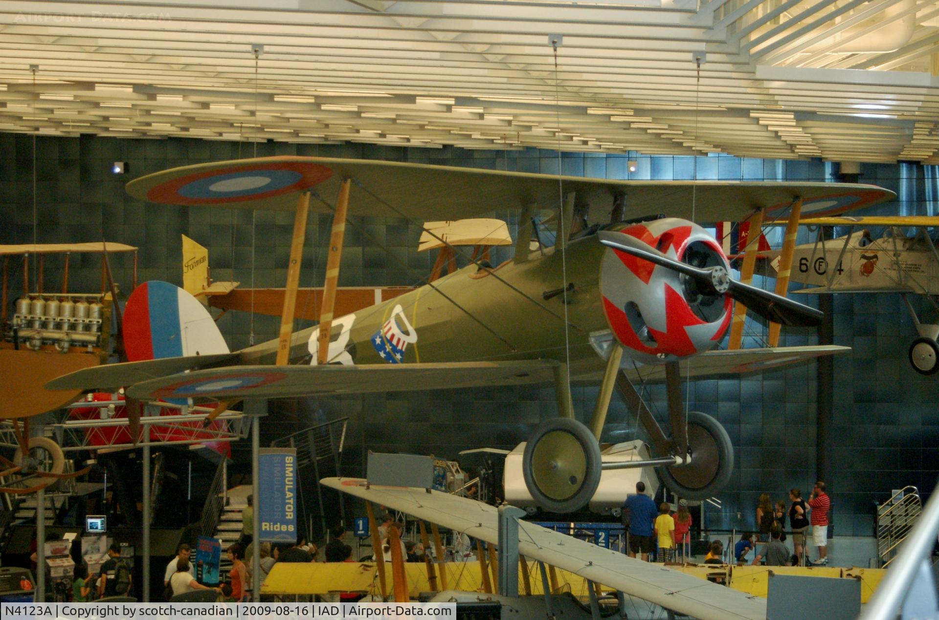 N4123A, 1918 Nieuport 28 C.1 C/N 1918-1958E, Nieuport 28C.1 at the Steven F. Udvar-Hazy Center, Smithsonian National Air and Space Museum, Chantilly, VA