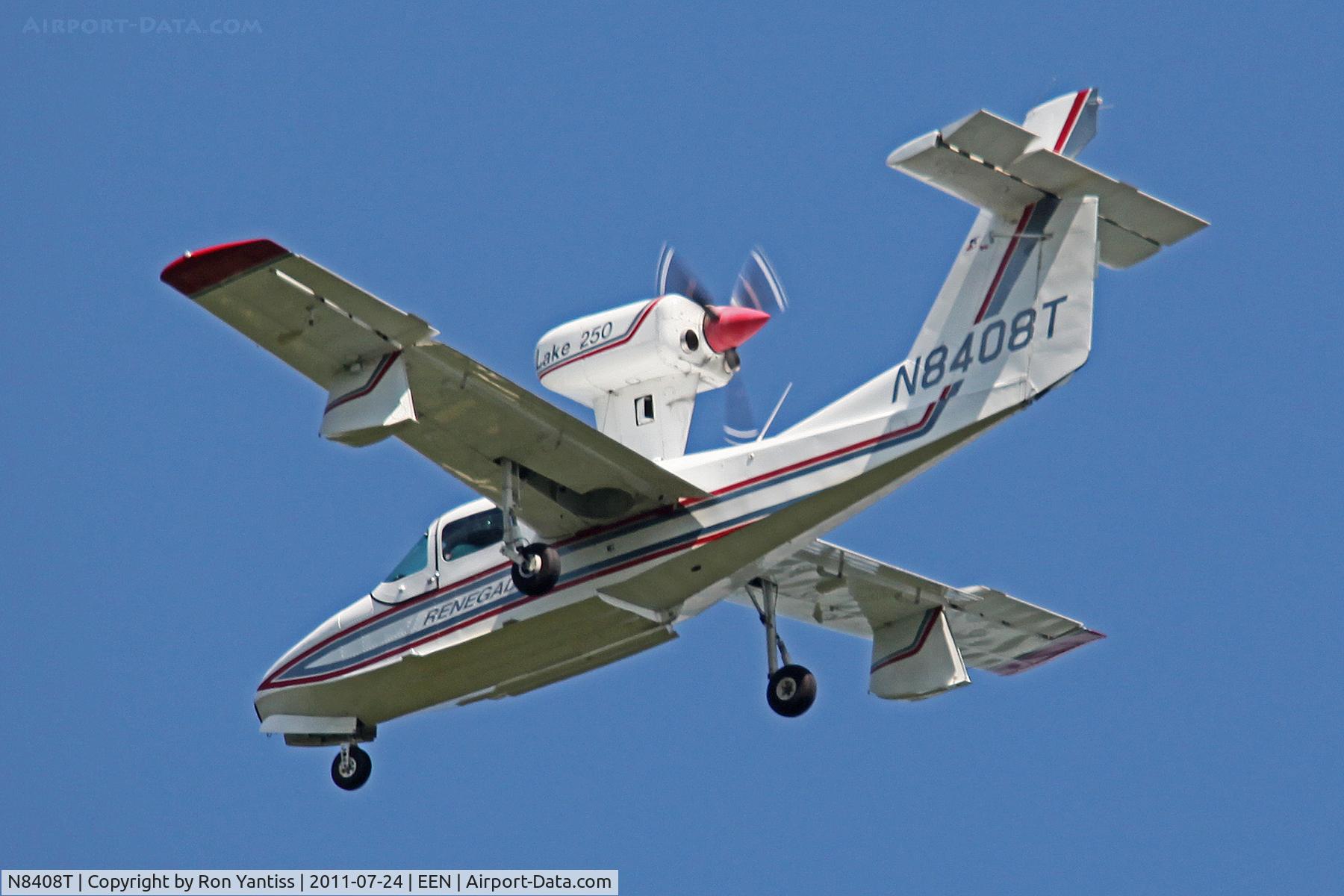 N8408T, Aerofab Inc Lake LA-250 C/N 62, On approach to Keene, NH