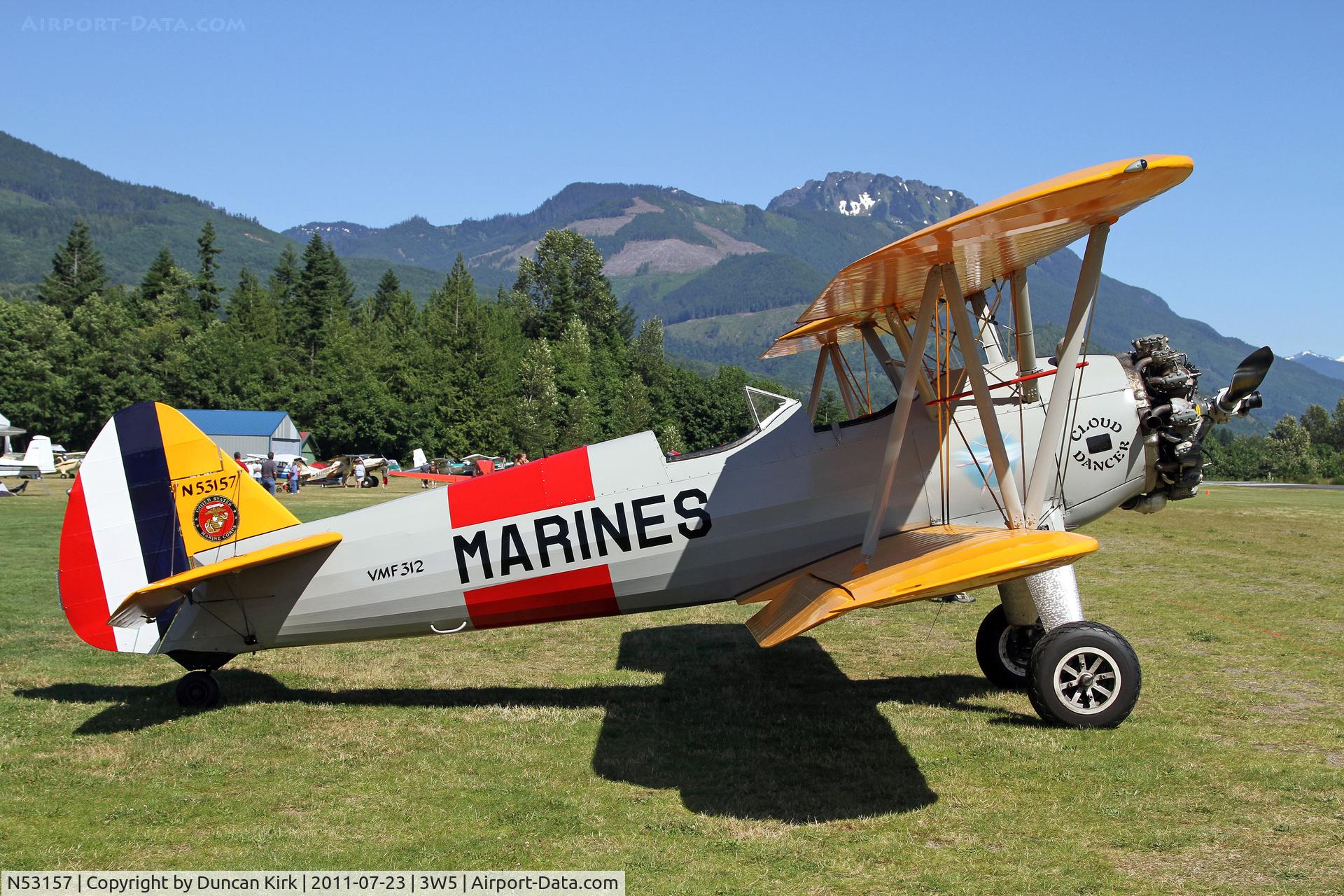 N53157, 1942 Boeing A75N1(PT17) C/N 75-1942, One of two Stearman's at the fly-in