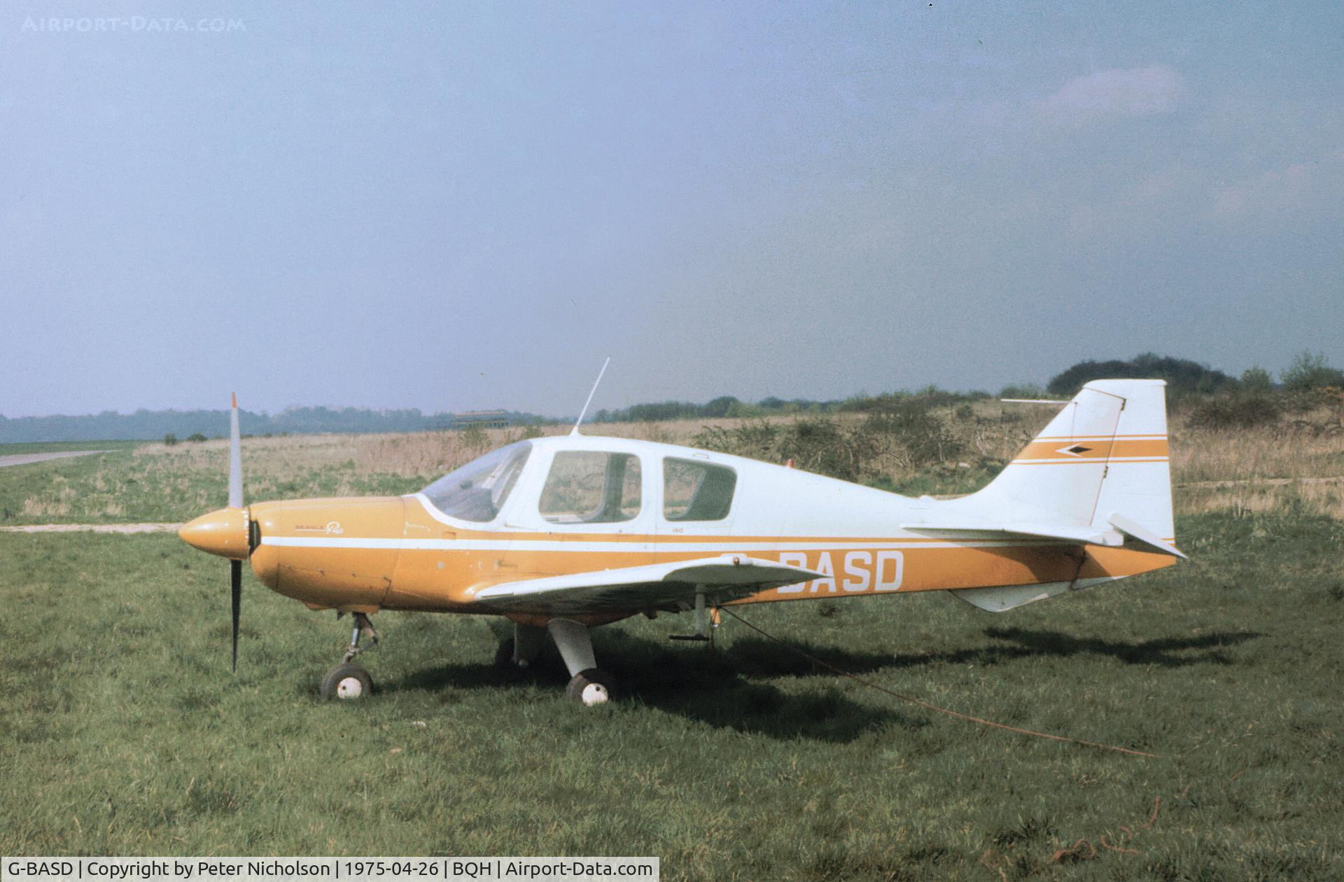 G-BASD, 1973 Beagle B-121 Pup Series 2 (Pup 150) C/N B121-174, Beagle Pup 1 as seen at Biggin Hill in April 1975.