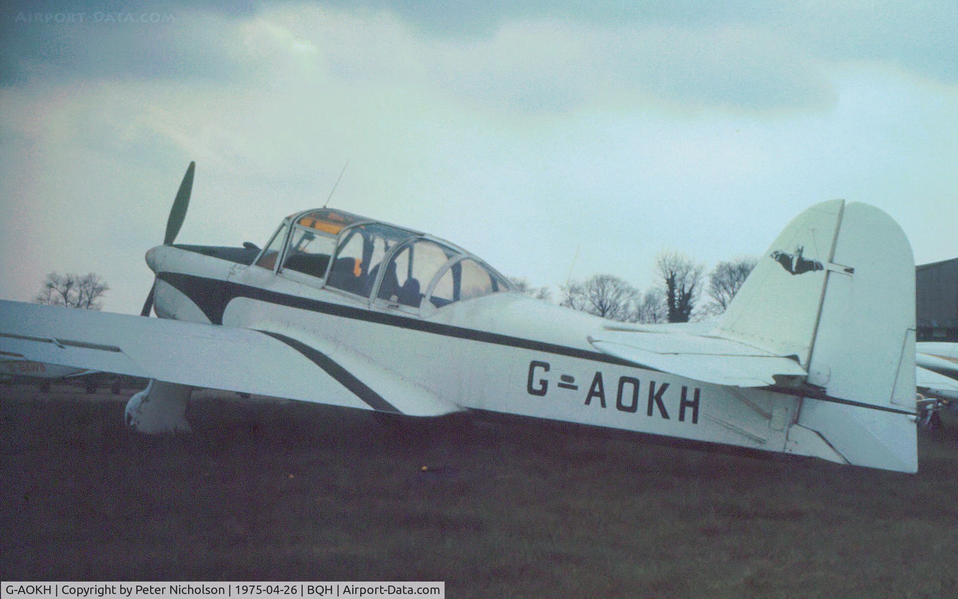 G-AOKH, 1948 Percival P40 Prentice T.1 C/N PAC-212, Percival Prentice 1 as seen at Biggin Hill in April 1975.