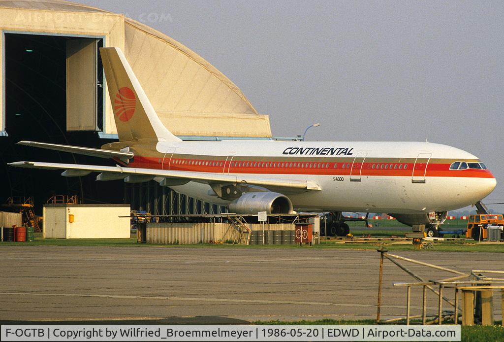 F-OGTB, 1980 Airbus A300B4-203 C/N 117, Prepared at Bremen-Lemwerder.
Delivered to Continental Airlines as N966C / 1986-06-06.