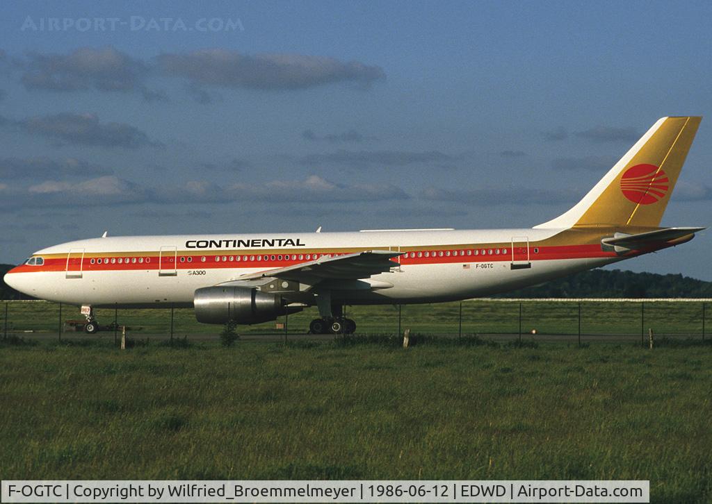 F-OGTC, 1981 Airbus A300B4-203(F) C/N 121, Prepared at Bremen-Lemwerder.
Delivered to Continental Airlines as N967C / 1986-06-19.