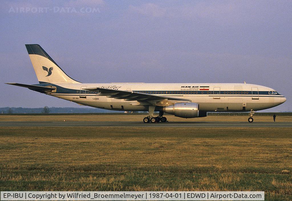 EP-IBU, 1982 Airbus A300B4-203 C/N 186, Iran Air at Bremen-Lemwerder for Maintenance.
This aircraft was shut down by US Navy over Persian Gulf 1988-07-03.
