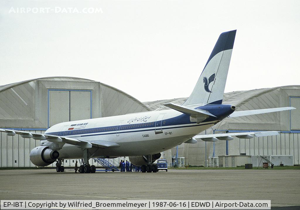 EP-IBT, 1982 Airbus A300B2-203 C/N 185, Iran Air at Bremen-Lemwerder for Maintenance.