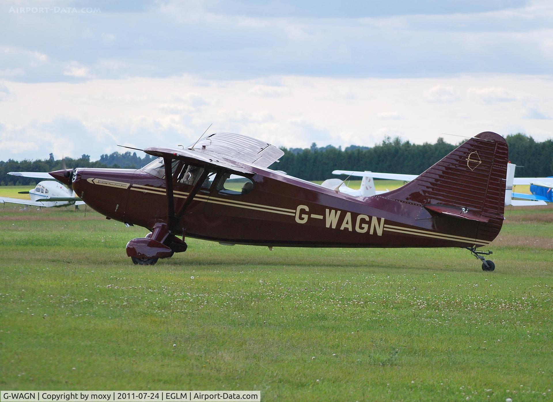 G-WAGN, 1948 Stinson 108-3 Voyager C/N 108-4216, Stinson 108-3 Flying Station Wagon departing White Waltham.