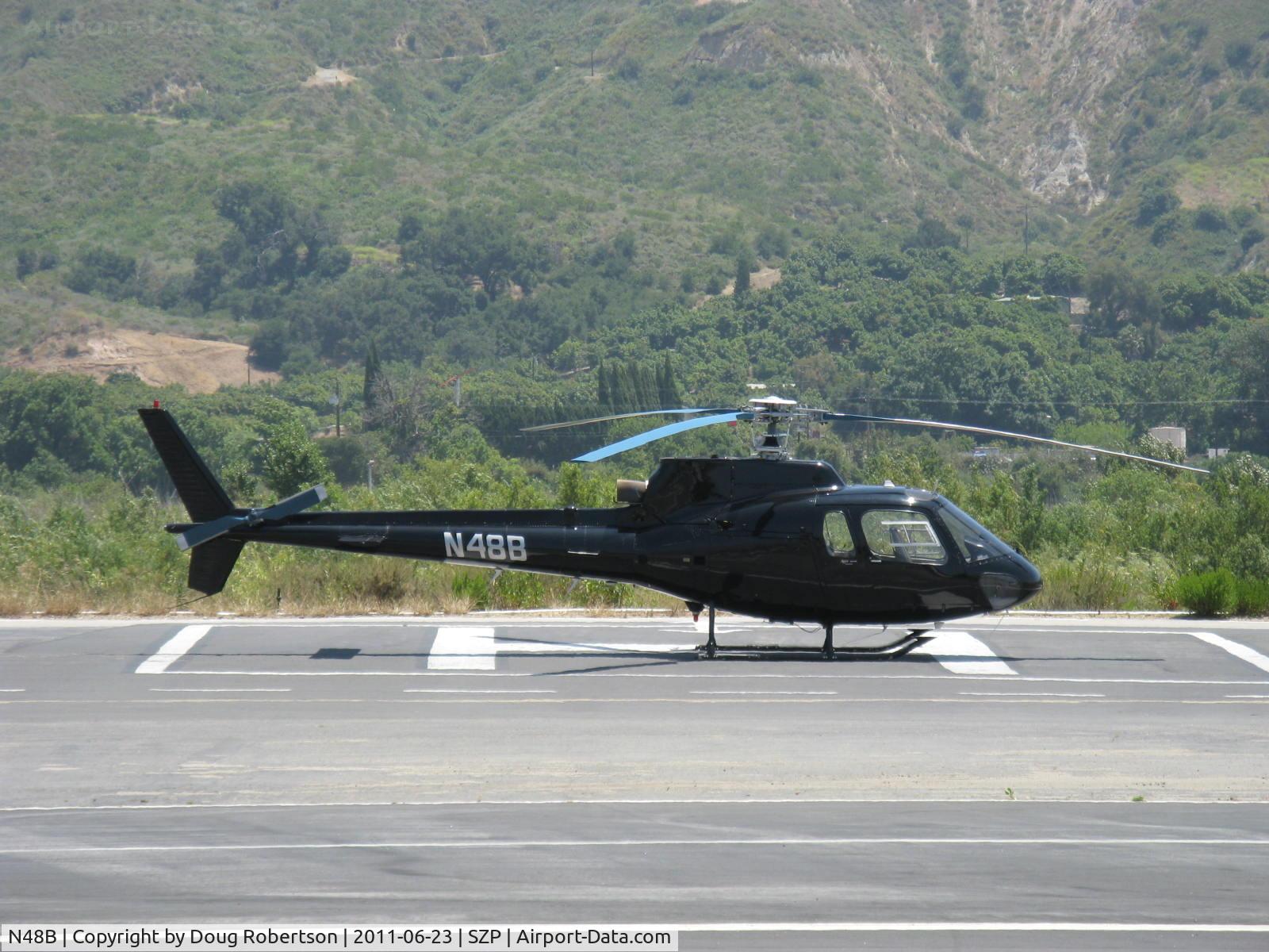 N48B, Aerospatiale AS-350B Ecureuil C/N 1481, Aerospatiale AS 350B Ecureuil (Squirrel), one Turbomecha Arriel 1B Turboshaft 641 shp, 6 place, on SZP's Helipad