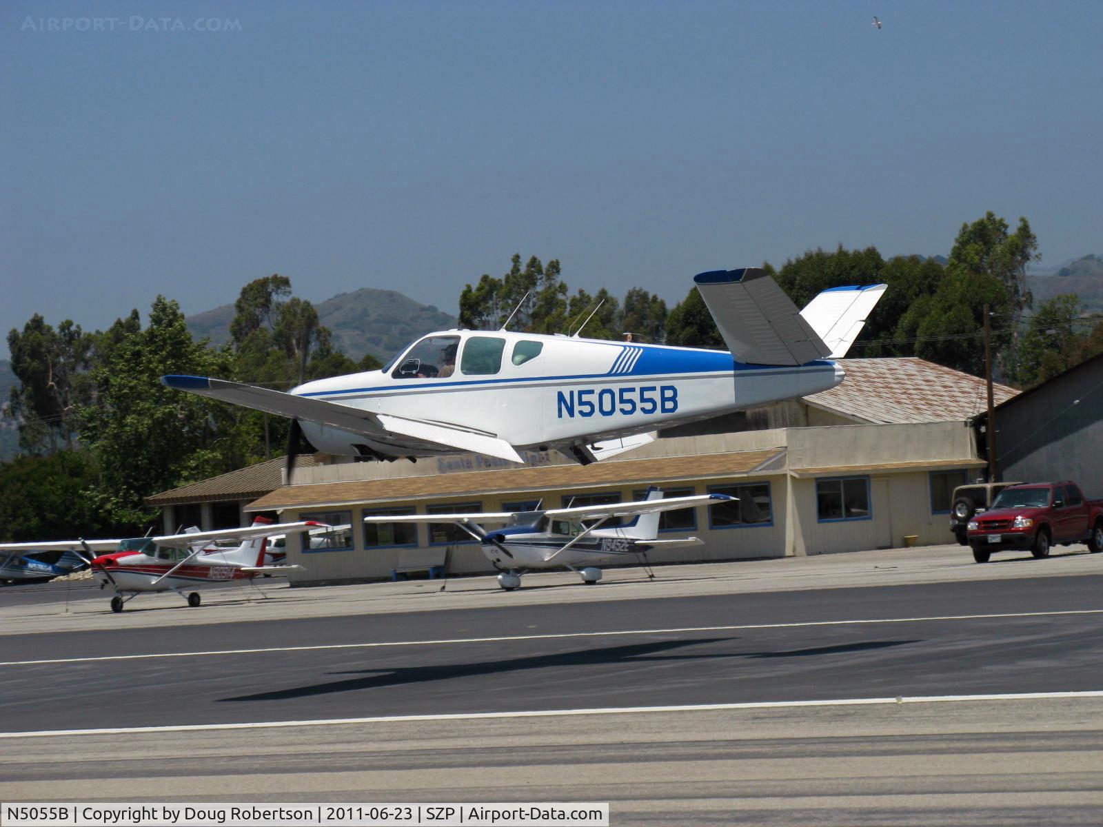 N5055B, 1955 Beech F35 Bonanza C/N D-4331, 1955 Beech F35 BONANZA, Lycoming O-360 conversion-unusual, fast low pass Rwy 22