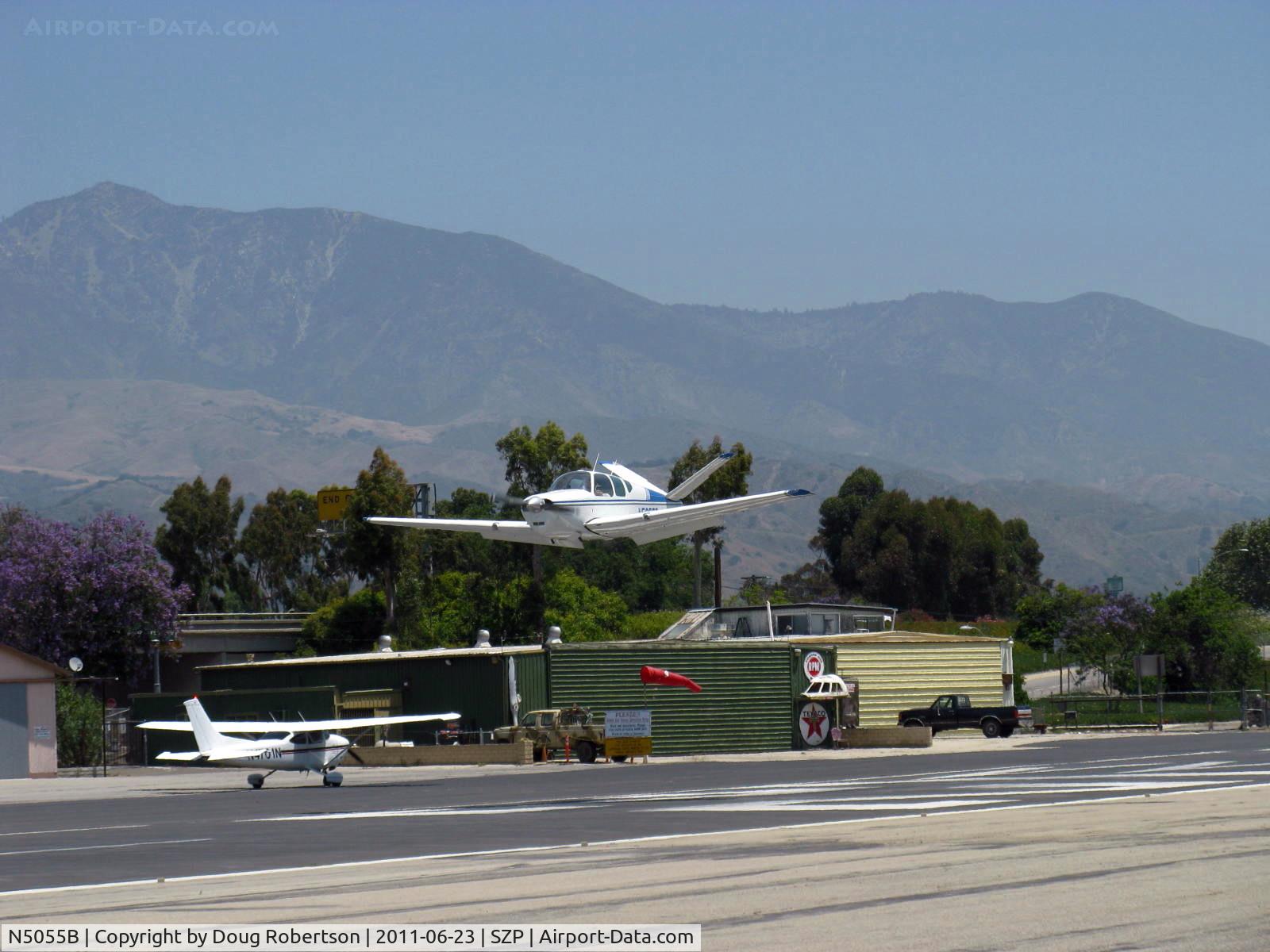 N5055B, 1955 Beech F35 Bonanza C/N D-4331, 1955 Beech F35 BONANZA, Lycoming O-360 conversion-unusual, fast low pass Rwy 22