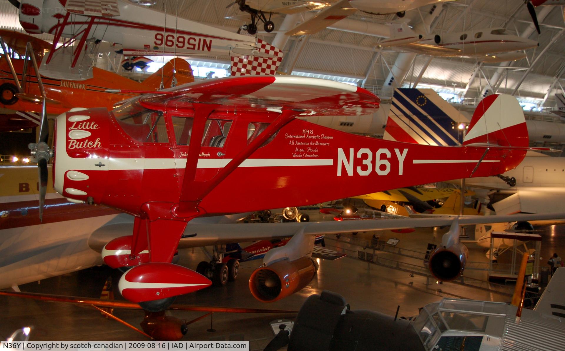 N36Y, 1941 Monocoupe 110 Special C/N 7W96, 1941 Monocoupe 110 SPECIAL at the Steven F. Udvar-Hazy Center, Smithsonian National Air and Space Museum, Chantilly, VA 