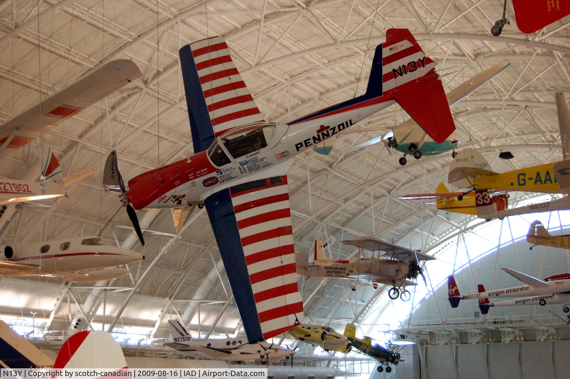 N13Y, 1968 De Havilland Canada DHC-1A Chipmunk C/N 23, 1968 Dehavilland DHC-1A CHIPMUNK, Pennzoil Special at the Steven F. Udvar-Hazy Center, Smithsonian National Air and Space Museum, Chantilly, VA