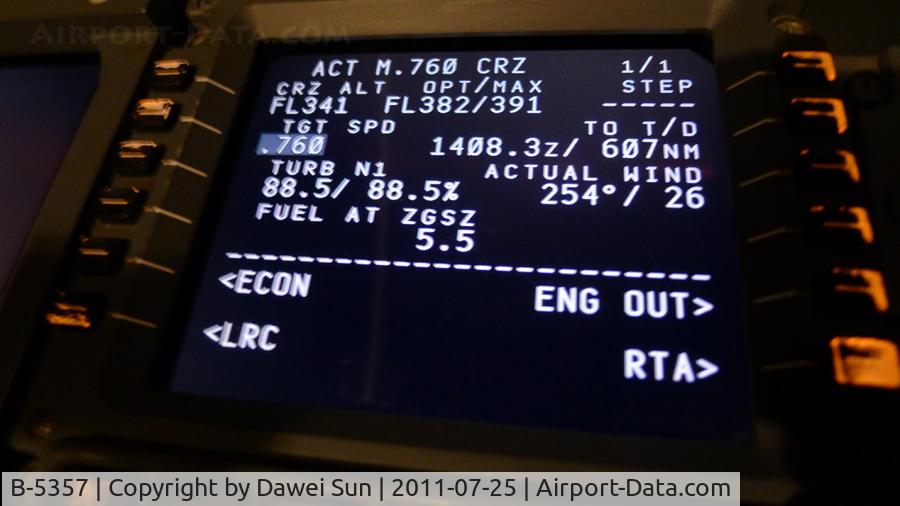 B-5357, 2008 Boeing 737-8AL C/N 35081/2519, shenzhenair B-5357 CDU