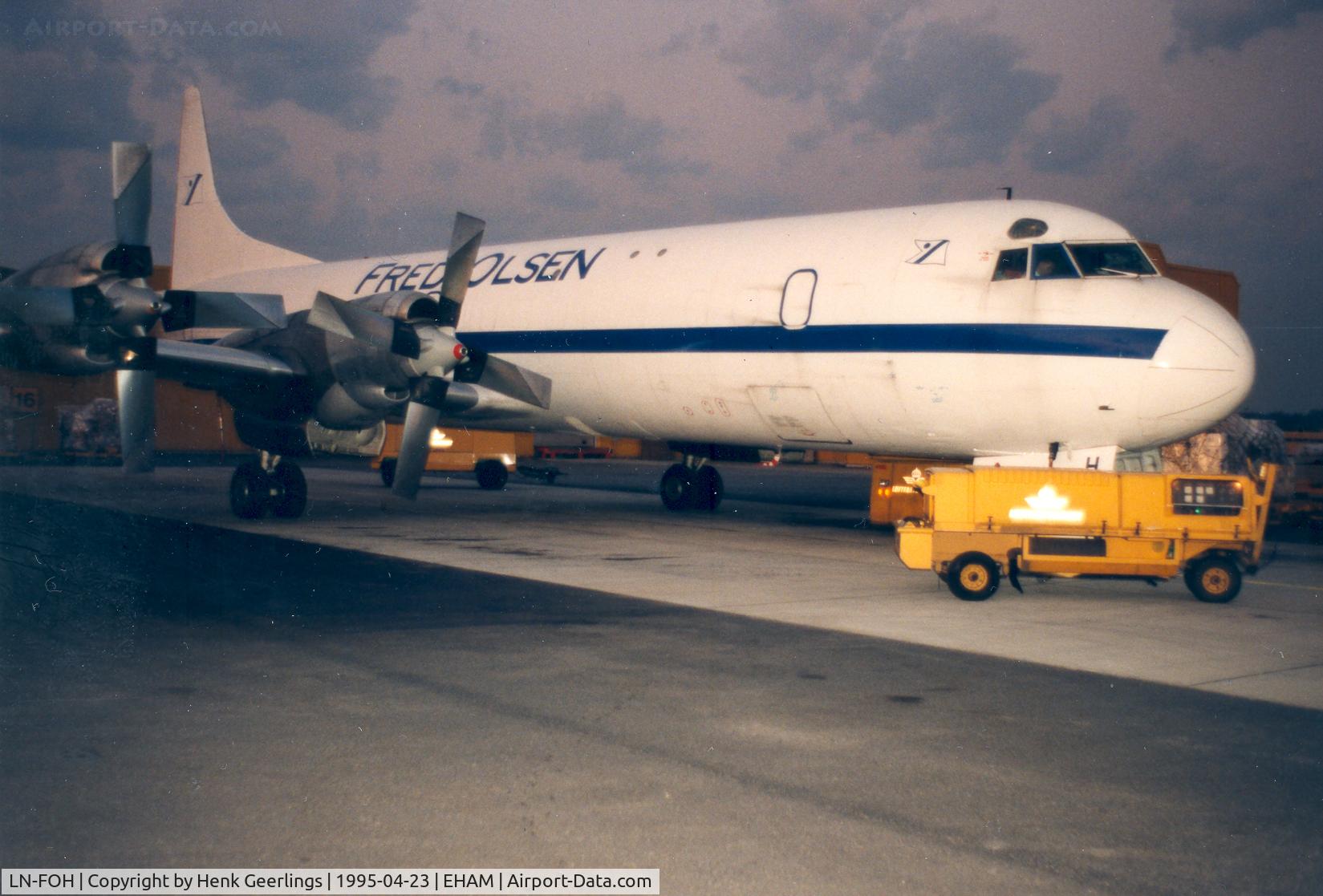 LN-FOH, 1960 Lockheed L-188A(F) Electra C/N 1145, Fred Olsen.
Night cargo flight Schiphol - Malmo