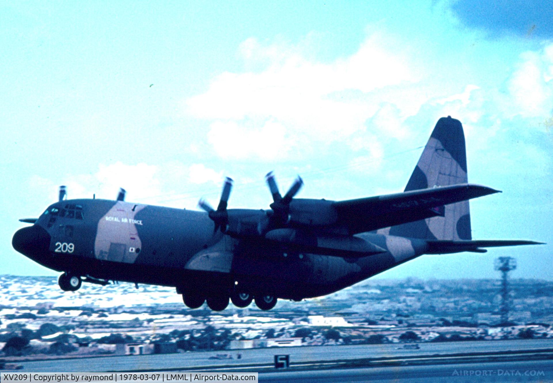 XV209, 1967 Lockheed C-130K Hercules C.1 C/N 382-4235, C130K Hercules XV209 of the RAF seen getting airborne from ex-RAF Luqa Airbase.