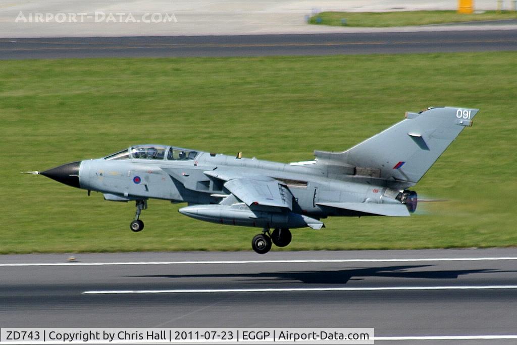 ZD743, 1984 Panavia Tornado GR.4 C/N 366/BT042/3169, departing for its display at the Southport Airshow