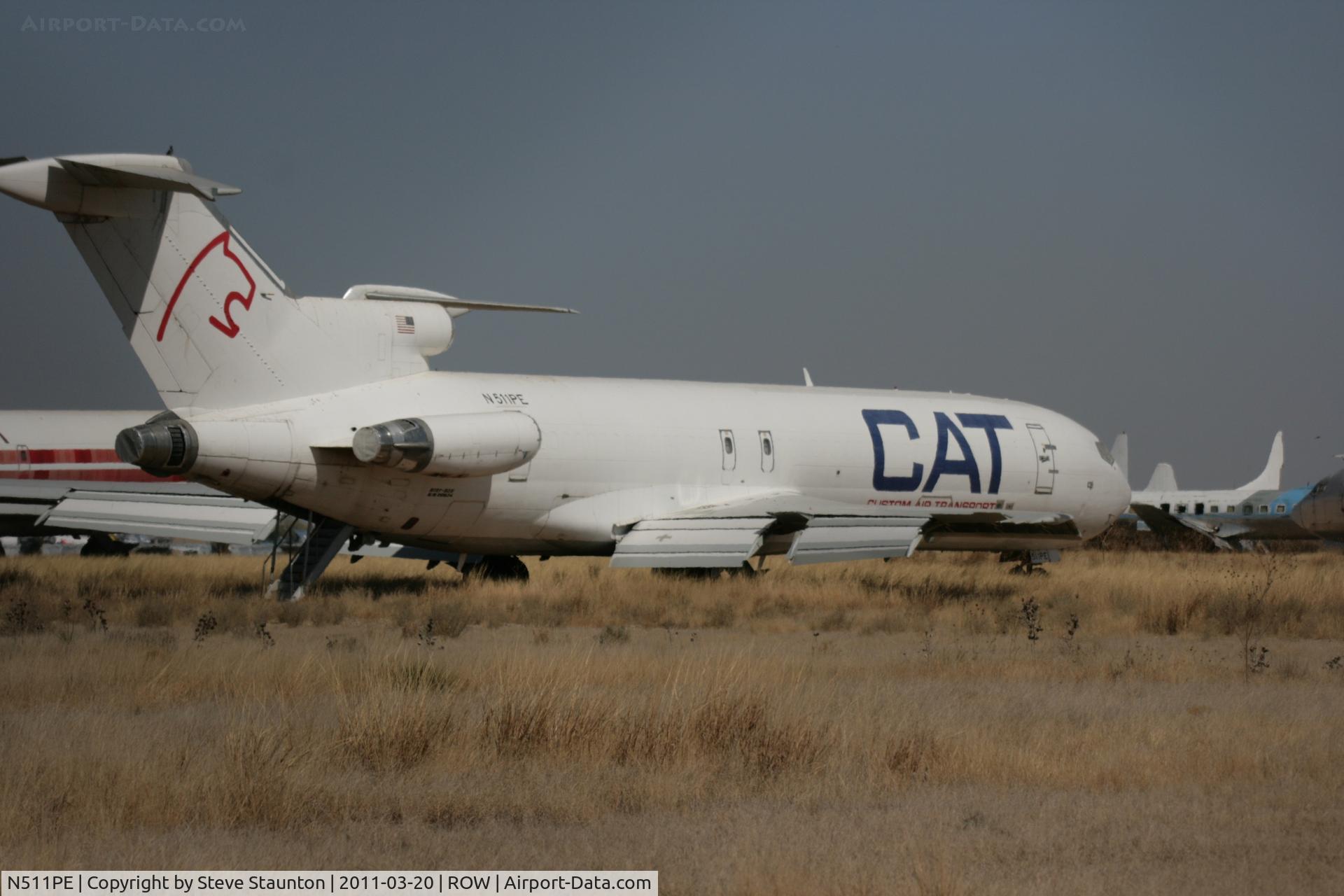 N511PE, 1973 Boeing 727-232 C/N 20634, Taken at Roswell International Air Centre Storage Facility, New Mexico in March 2011 whilst on an Aeroprint Aviation tour