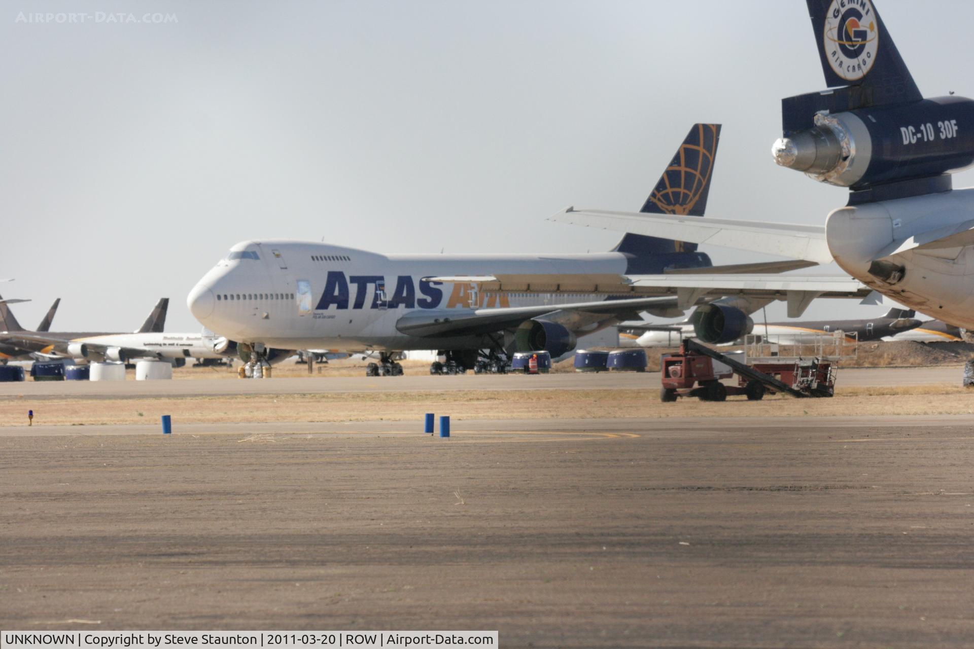 UNKNOWN, Boeing 747 C/N Unknown, Taken at Roswell International Air Centre Storage Facility, New Mexico in March 2011 whilst on an Aeroprint Aviation tour, an un-known Boeing 747 hiding in amongst the other aircraft