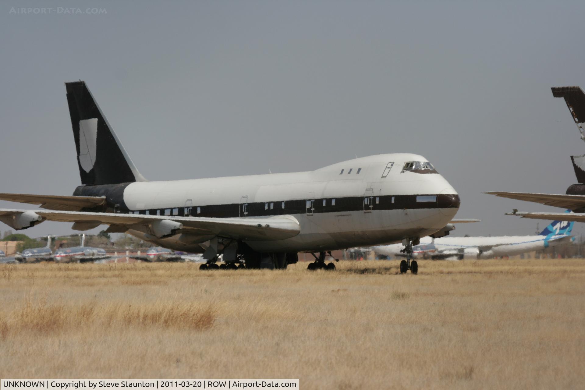 UNKNOWN, Boeing 747 C/N Unknown, Taken at Roswell International Air Centre Storage Facility, New Mexico in March 2011 whilst on an Aeroprint Aviation tour, an un-known Boeing 747 hiding in amongst the other aircraft