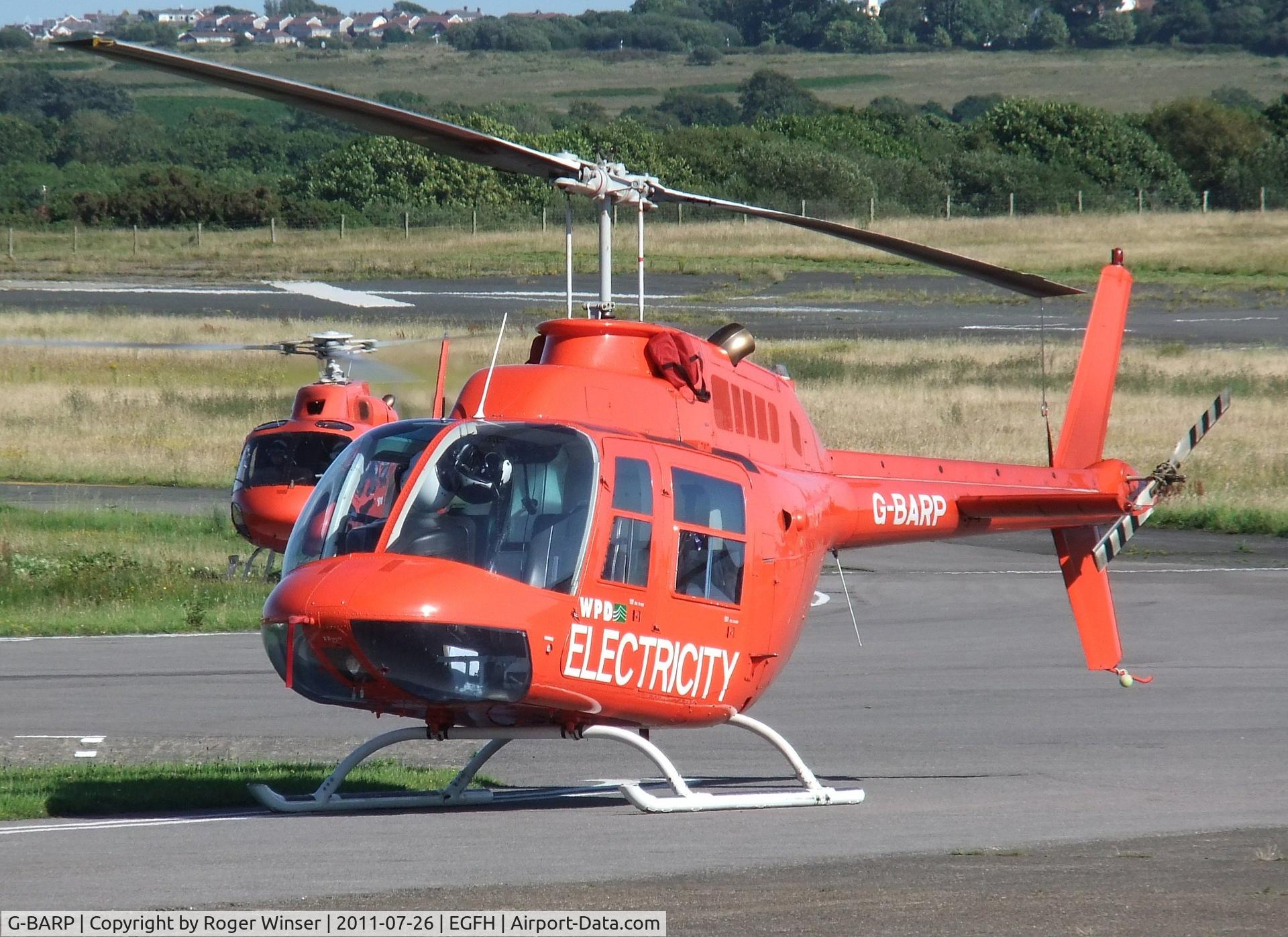 G-BARP, 1973 Bell 206B JetRanger II C/N 967, Jet Ranger II operated by Western Power Distribution (South West).