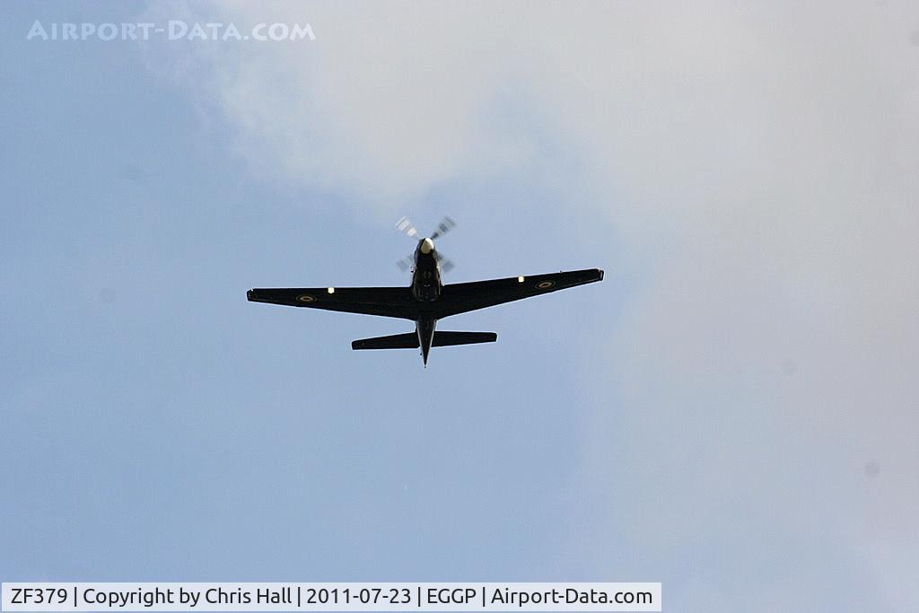 ZF379, 1992 Short S-312 Tucano T1 C/N S122/T93, arriving back at Liverpool after its display at the Southport Airshow