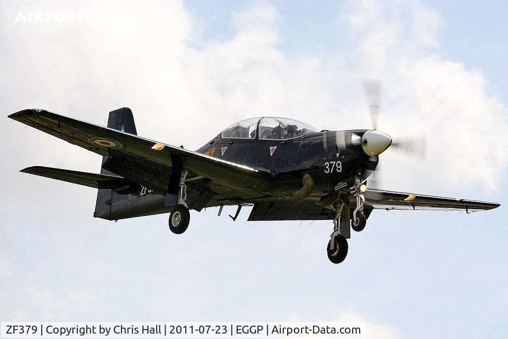 ZF379, 1992 Short S-312 Tucano T1 C/N S122/T93, arriving back at Liverpool after its display at the Southport Airshow