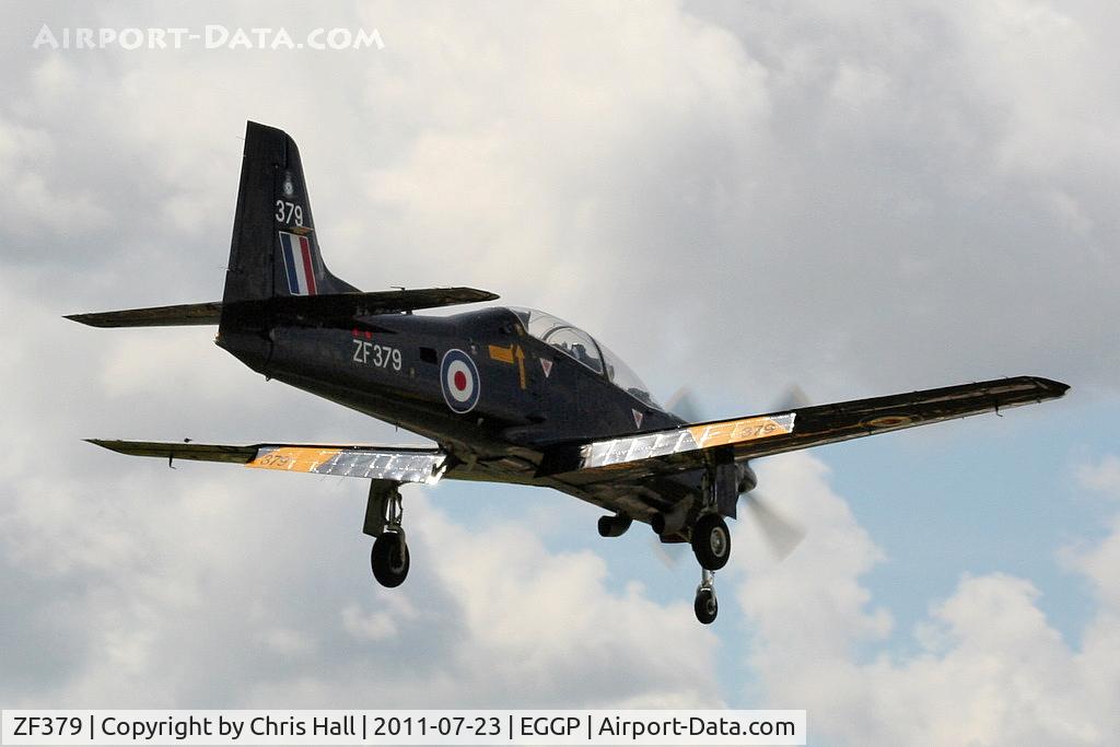 ZF379, 1992 Short S-312 Tucano T1 C/N S122/T93, arriving back at Liverpool after its display at the Southport Airshow