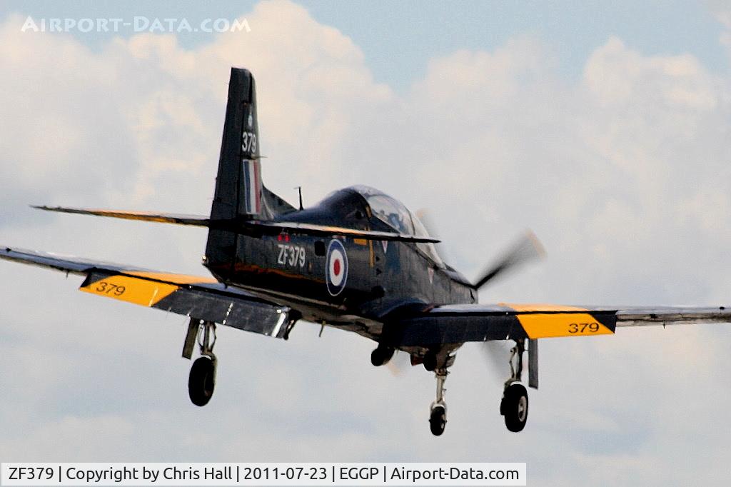 ZF379, 1992 Short S-312 Tucano T1 C/N S122/T93, arriving back at Liverpool after its display at the Southport Airshow
