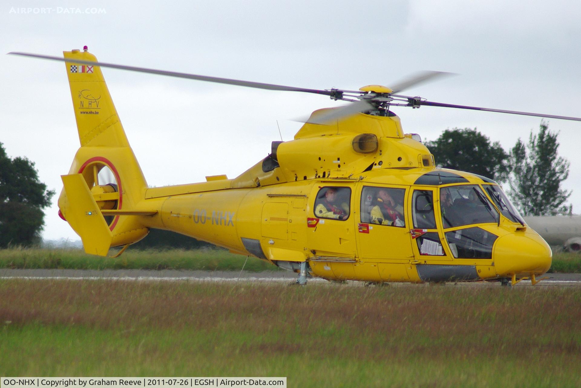 OO-NHX, 2005 Eurocopter AS-365N-3 Dauphin 2 C/N 6706, Just landed.