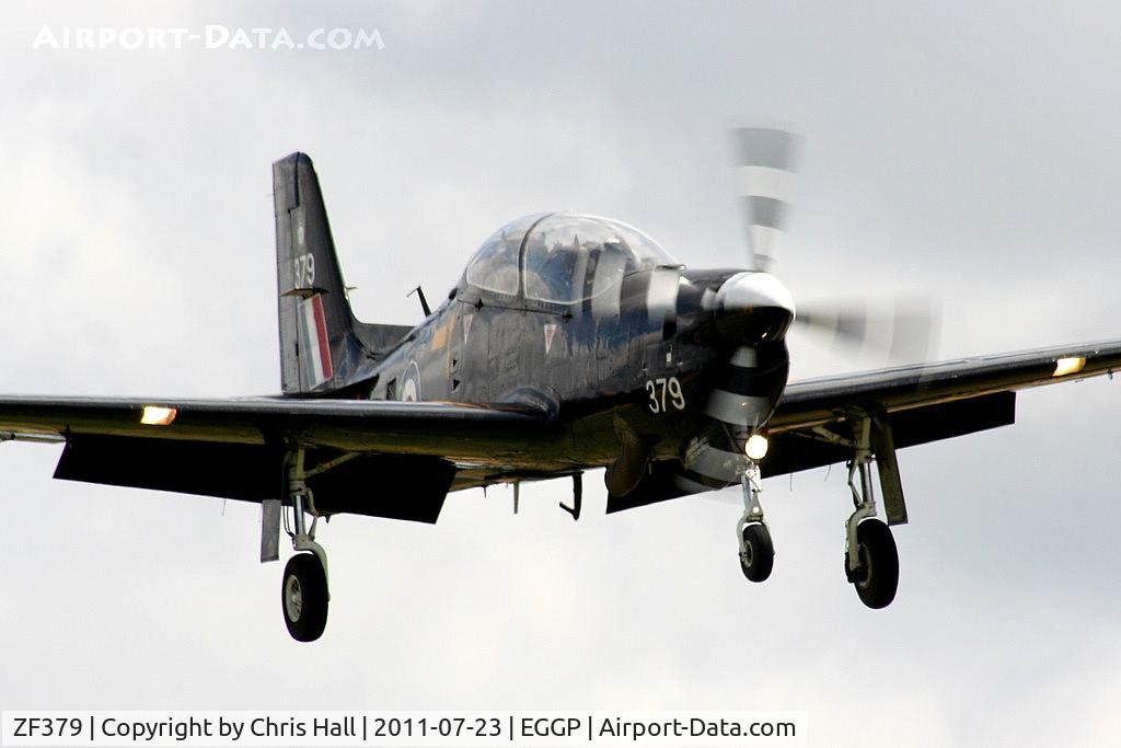 ZF379, 1992 Short S-312 Tucano T1 C/N S122/T93, arriving back at Liverpool after its display at the Southport Airshow