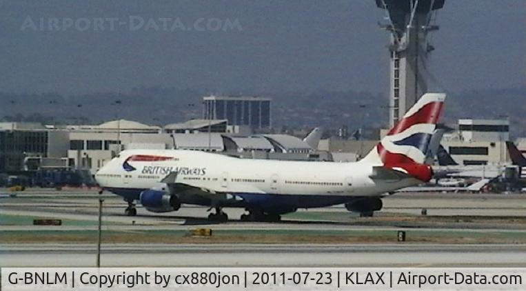 G-BNLM, 1990 Boeing 747-436 C/N 24055, British Airways holding short RWY 25R