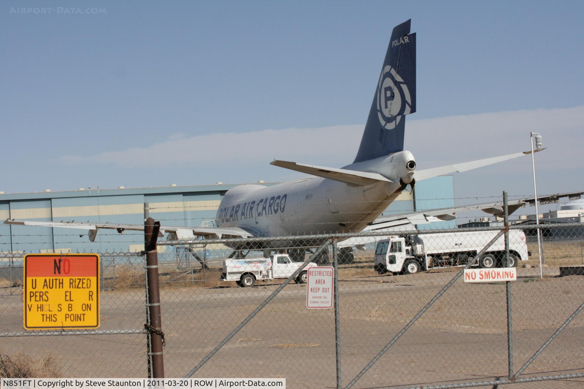 N851FT, 1970 Boeing 747-122 C/N 19756, Taken at Roswell International Air Centre Storage Facility, New Mexico in March 2011 whilst on an Aeroprint Aviation tour