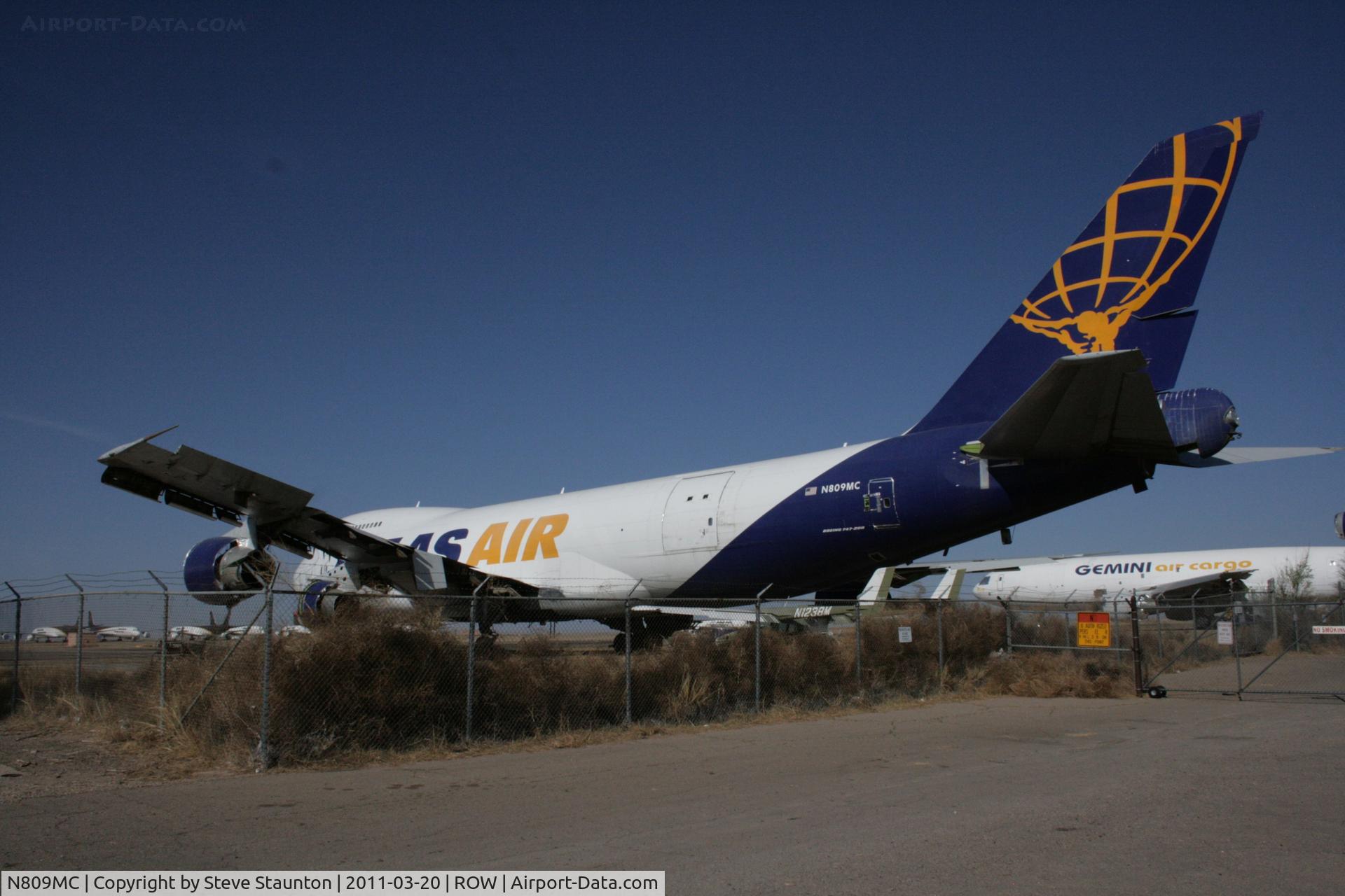 N809MC, 1974 Boeing 747-228F C/N 20887, Taken at Roswell International Air Centre Storage Facility, New Mexico in March 2011 whilst on an Aeroprint Aviation tour