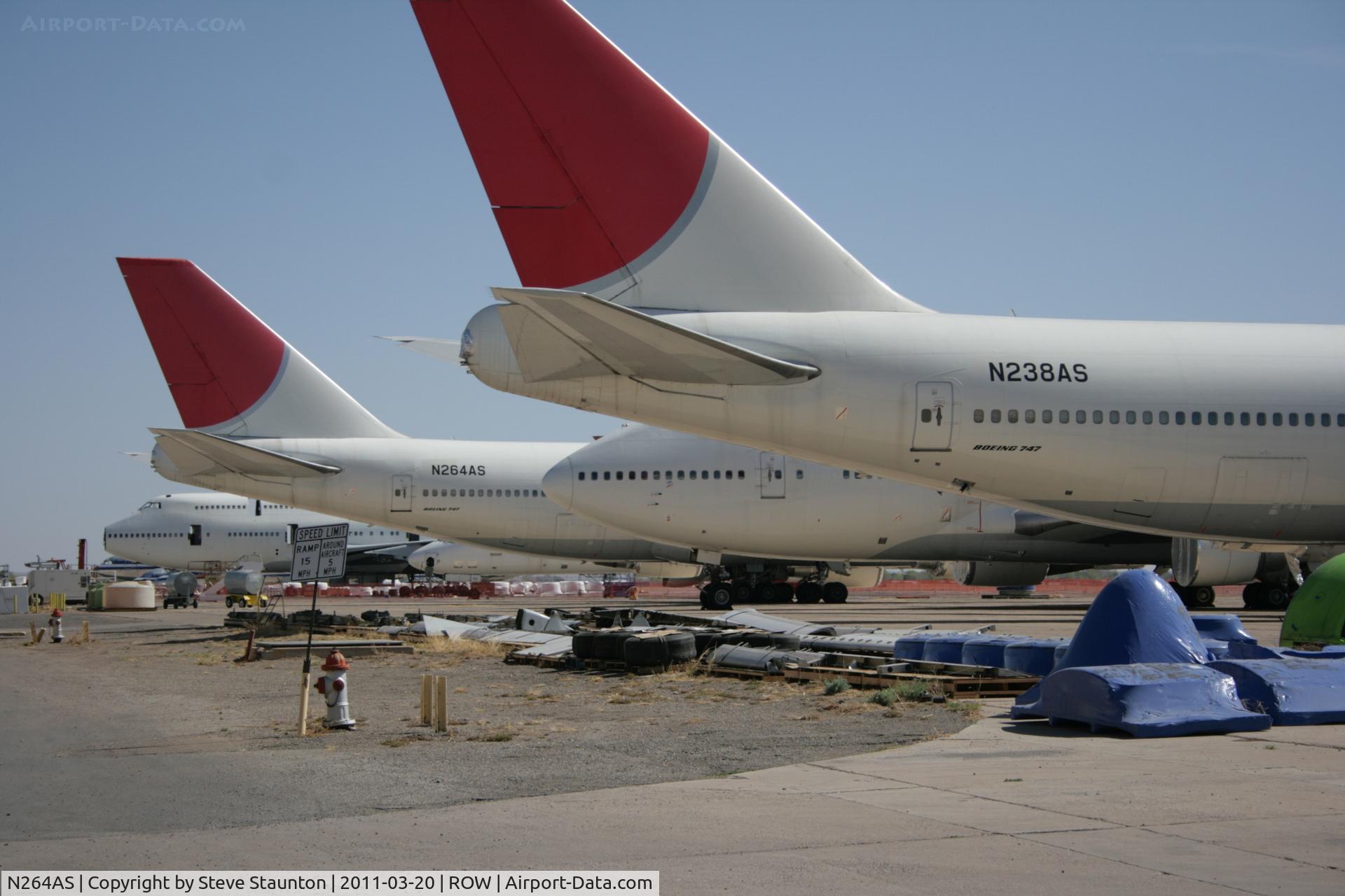 N264AS, 1990 Boeing 747-446 C/N 24426, Taken at Roswell International Air Centre Storage Facility, New Mexico in March 2011 whilst on an Aeroprint Aviation tour