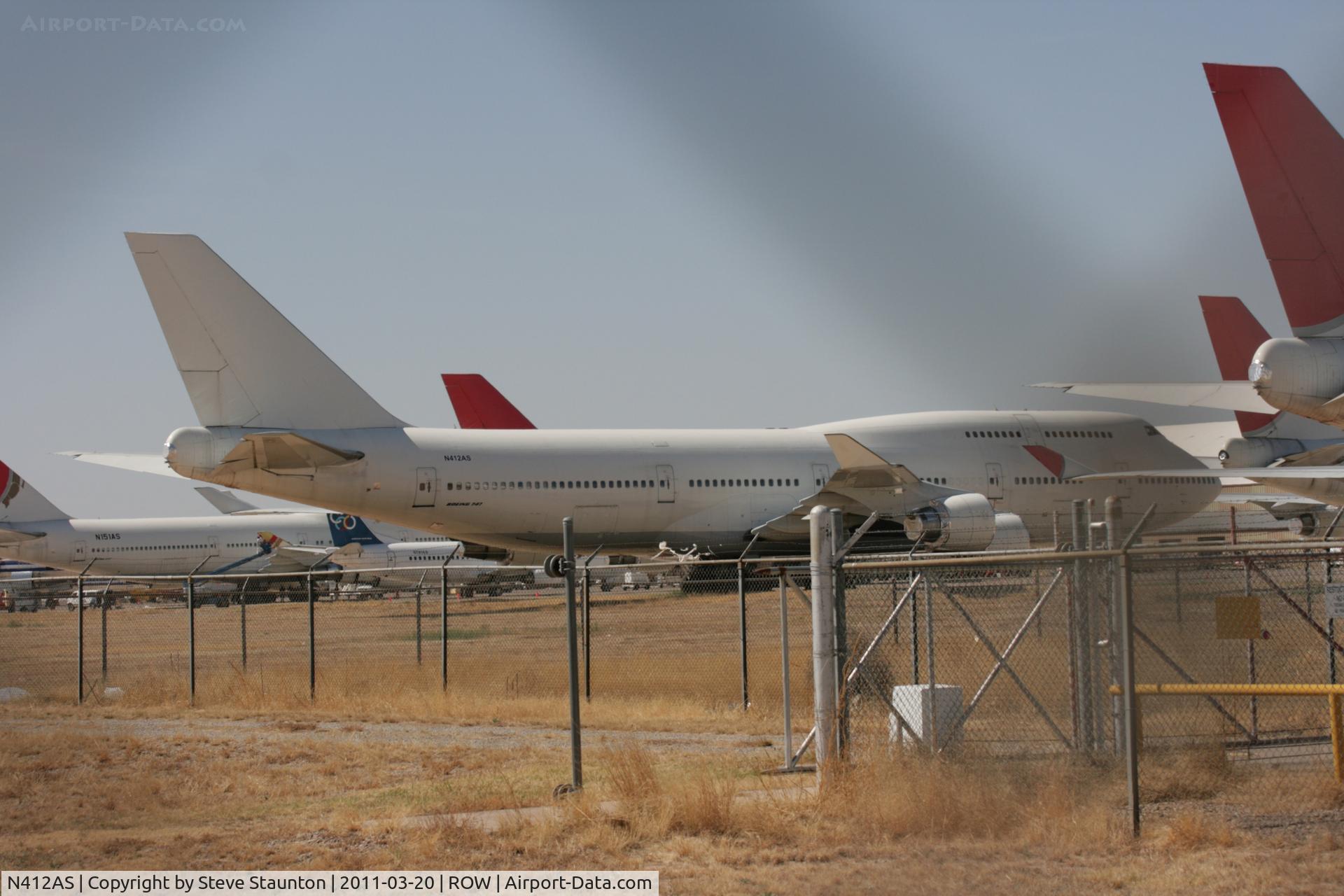 N412AS, 1990 Boeing 747-446 C/N 24425, Taken at Roswell International Air Centre Storage Facility, New Mexico in March 2011 whilst on an Aeroprint Aviation tour