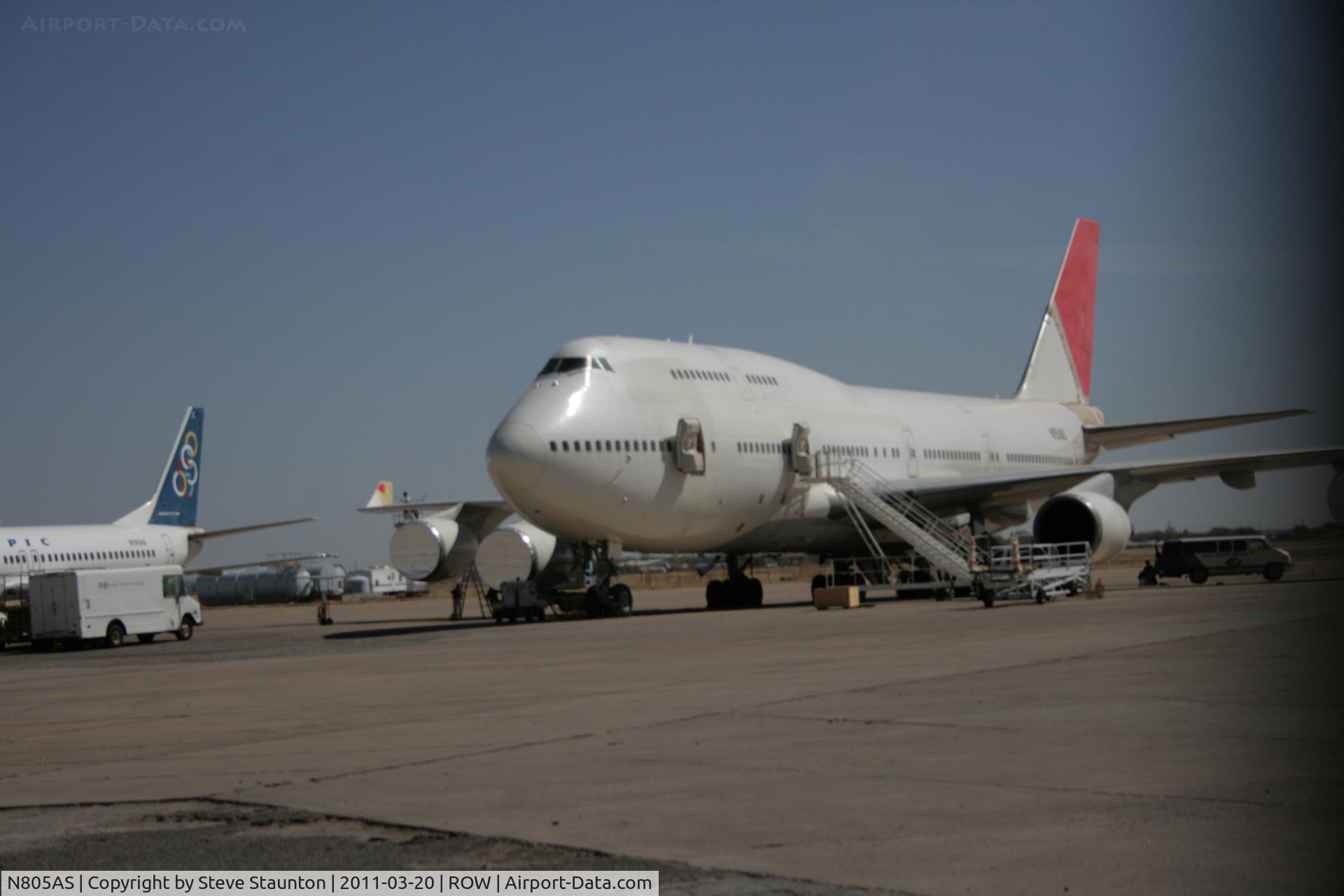 N805AS, 1990 Boeing B747-446 C/N 24885, Taken at Roswell International Air Centre Storage Facility, New Mexico in March 2011 whilst on an Aeroprint Aviation tour