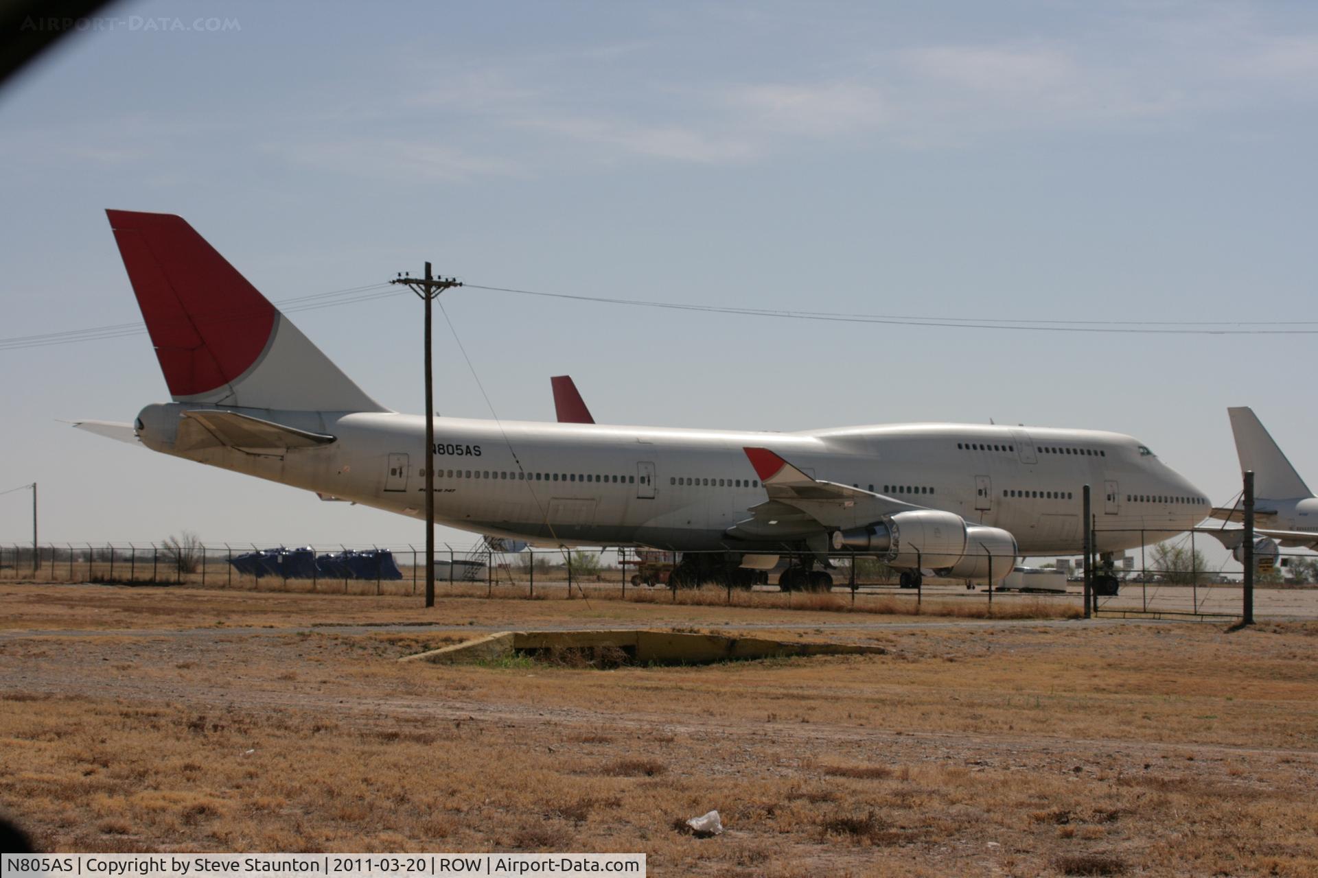 N805AS, 1990 Boeing B747-446 C/N 24885, Taken at Roswell International Air Centre Storage Facility, New Mexico in March 2011 whilst on an Aeroprint Aviation tour