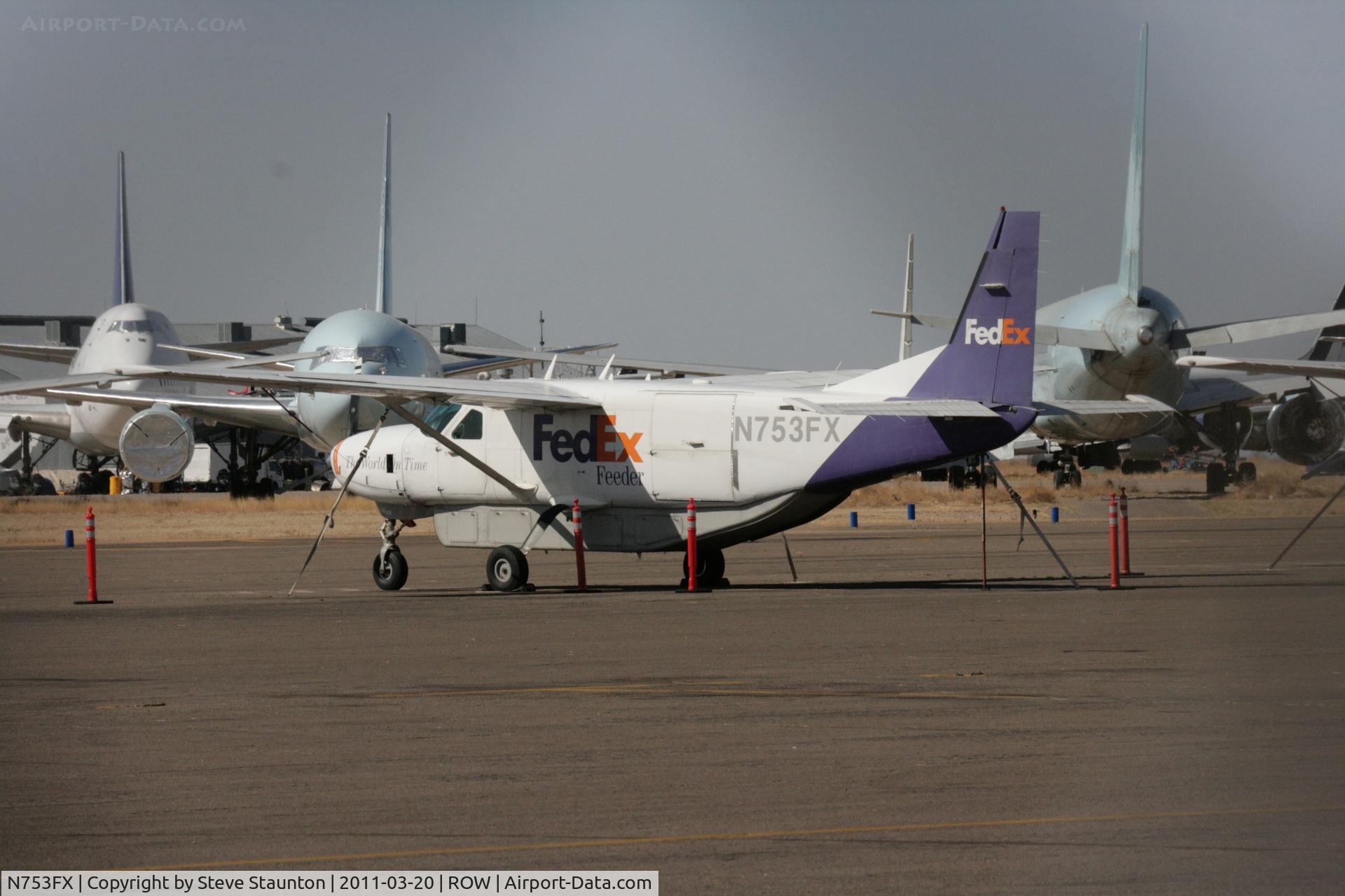 N753FX, 1996 Cessna 208B C/N 208B0520, Taken at Roswell International Air Centre Storage Facility, New Mexico in March 2011 whilst on an Aeroprint Aviation tour