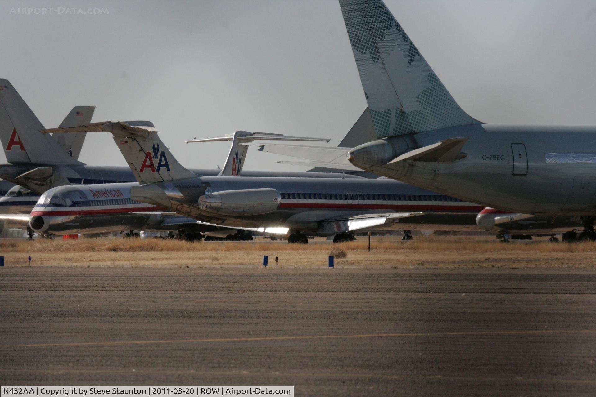 N432AA, 1987 McDonnell Douglas MD-82 (DC-9-82) C/N 49350, Taken at Roswell International Air Centre Storage Facility, New Mexico in March 2011 whilst on an Aeroprint Aviation tour
