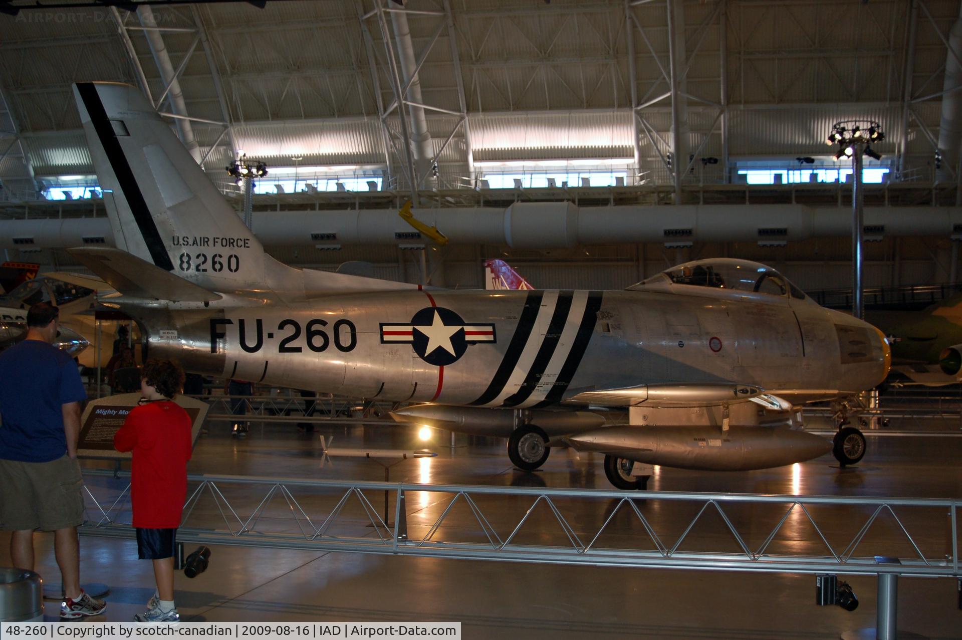 48-260, 1948 North American F-86A-5-NA Sabre C/N 151-43629, 1948 North American F-86A-5-NA Sabre at the Steven F. Udvar-Hazy Center, Smithsonian National Air and Space Museum, Chantilly, VA