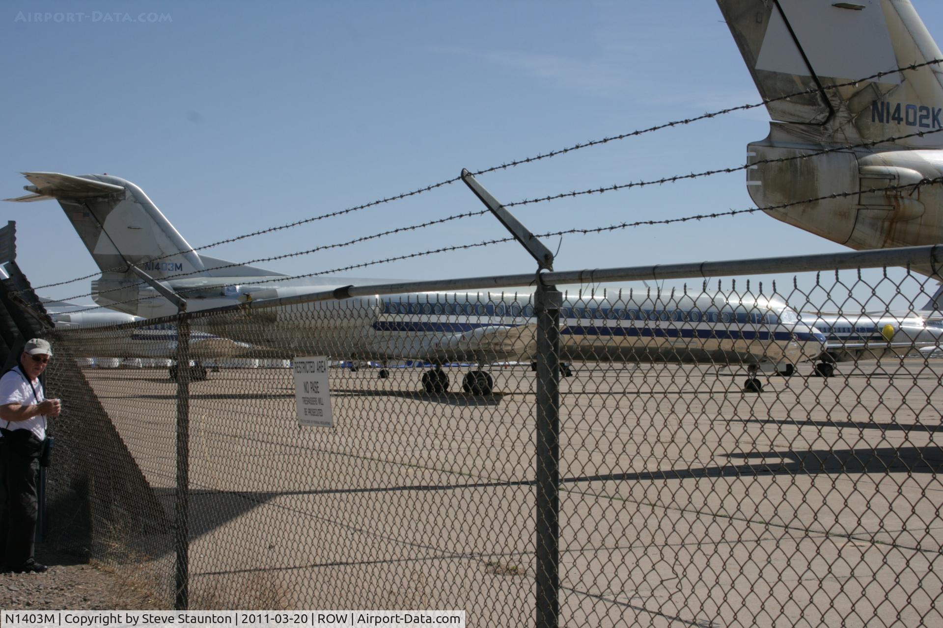 N1403M, 1992 Fokker 100 (F-28-0100) C/N 11354, Taken at Roswell International Air Centre Storage Facility, New Mexico in March 2011 whilst on an Aeroprint Aviation tour
