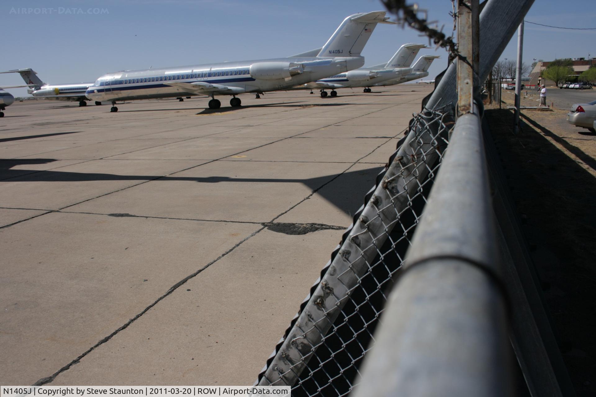 N1405J, 1991 Fokker 100 (F-28-0100) C/N 11356, Taken at Roswell International Air Centre Storage Facility, New Mexico in March 2011 whilst on an Aeroprint Aviation tour