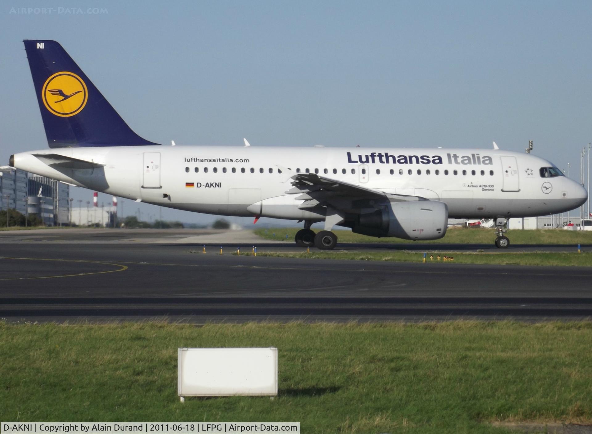 D-AKNI, 1999 Airbus A319-112 C/N 1016, Initial airline was Eurowings