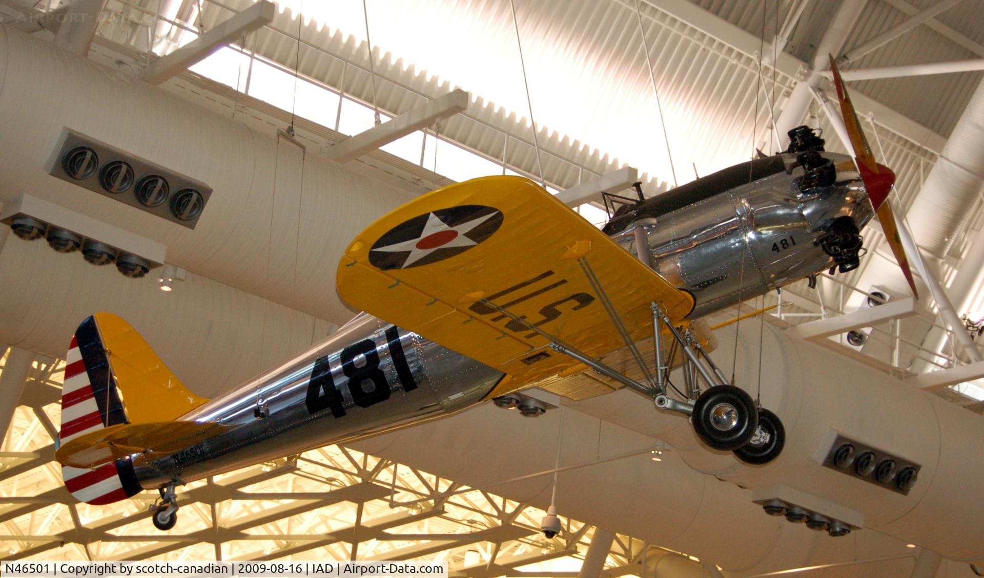 N46501, 1943 Ryan Aeronautical ST3KR C/N 1777, Ryan PT-22A Recruit at the Steven F. Udvar-Hazy Center, Smithsonian National Air and Space Museum, Chantilly, VA